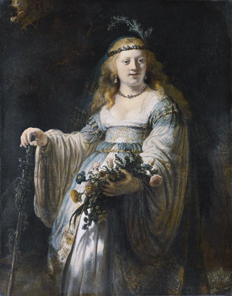 Saskia van Uylenburgh in Arcadian Costume from Rembrandt van Rijn
