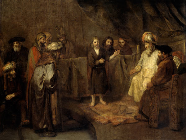 The Twelve Year Old Jesus in front of the Scribes from Rembrandt van Rijn