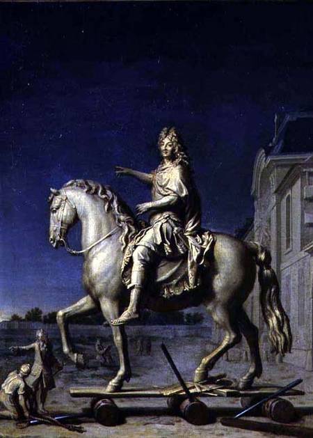 Transporting the Equestrian Statue of Louis XIV to the Place Vendome in 1699 from Rene Antoine Houasse