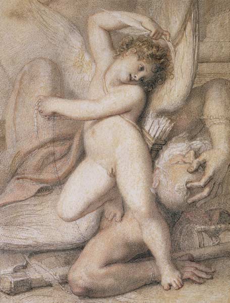Cupid Plucking the Wings of Time (pencil, red chalk and w/c on from Richard Cosway