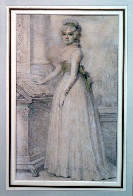 Portrait of a woman by a music stand (pencil and w/c) from Richard Cosway