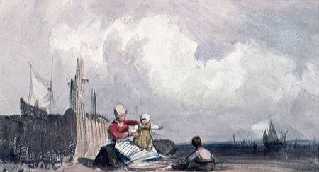 Fisherfolk on the Beach from Richard Parkes Bonington