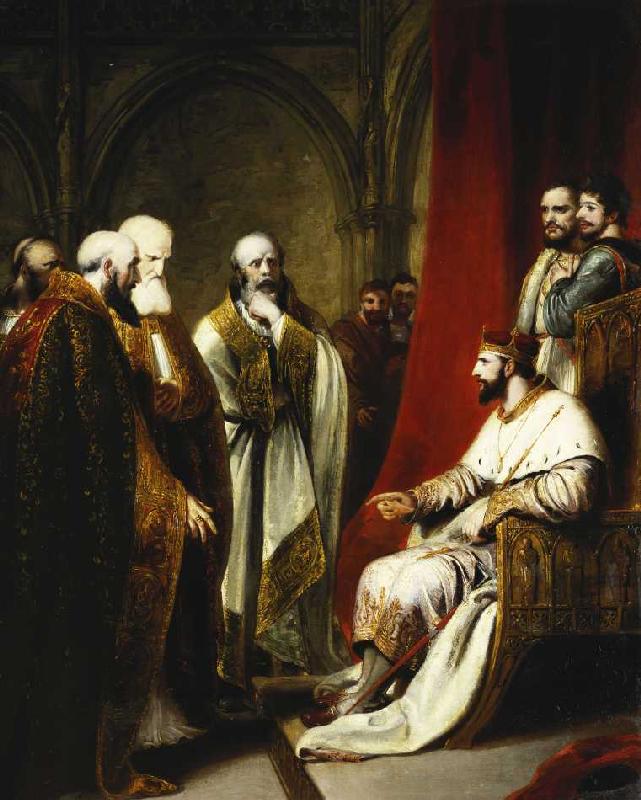 Heinrich III mit dem Erzbischof von Canterburg und den Bischöfen von Salisbury, Winchester und Carli from Richard Westall