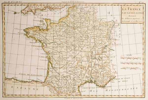 Map of France from Rigobert Bonne