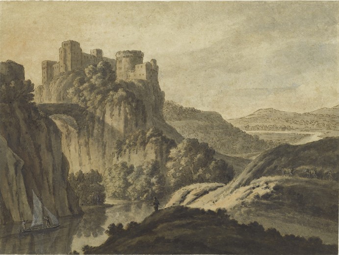 A River Landscape With a Castle On An Escarpment from Robert Adam