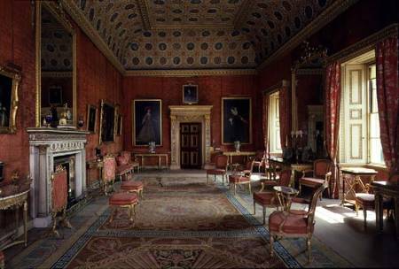 Syon House, Middlesex: interior showing the Red drawing room from Robert Adam