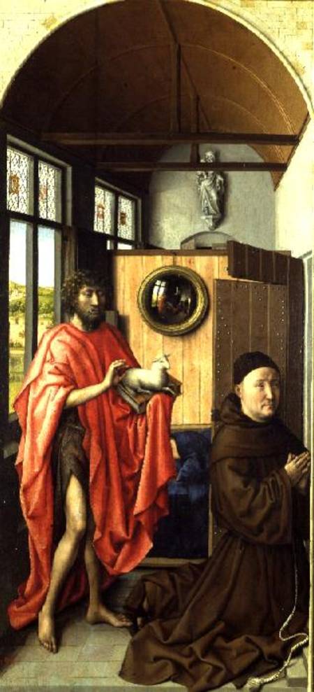 St. John the Baptist and the Donor, Heinrich Von Werl from the Werl Altarpiece from Robert Campin