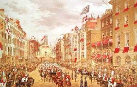 Wedding Procession of Edward, Prince of Wales and Princess Alexandra Driving through the City at Tem