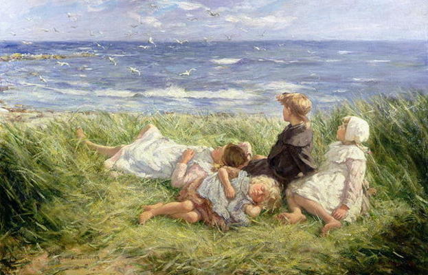 Sea Gulls and Sapphire Seas, 1912 (oil on canvas) from Robert Gemmell Hutchison