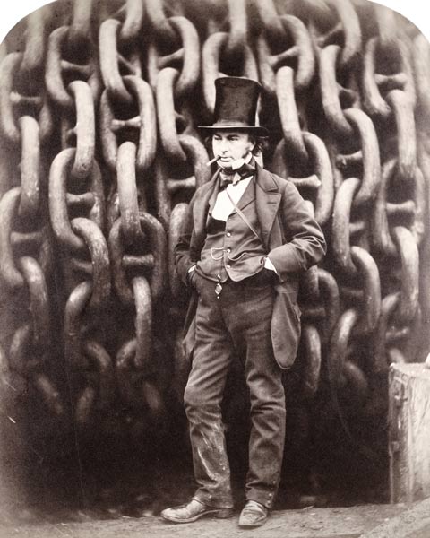 Isambard Kingdom Brunel, standing in front of the launching chains of the ''Great Eastern'', 1857 (b from Robert Howlett
