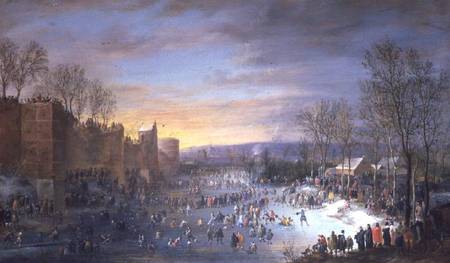 Ice Skating on the Stadtgraben in Brussels from Robert van den Hoecke