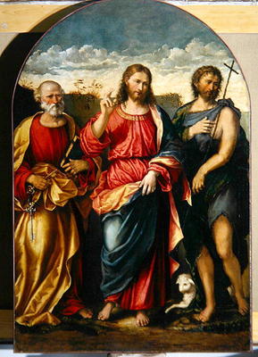 Christ with St. John the Baptist and St. Peter (oil on canvas) from Rocco Marconi