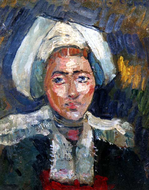 Head of a Breton Woman (oil on panel)  from Roderic O'Conor