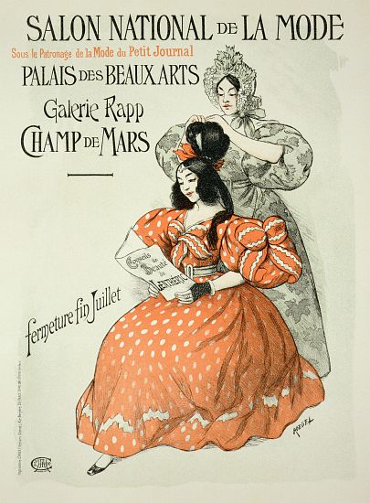 Reproduction of a poster advertising the 'Salon National de la Mode', Rapp Gallery, Paris from Roedel