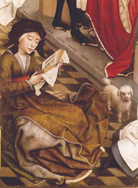 The Seven Sacraments Altarpiece, detail of the baptism, the confirmation and the confession, from th from Rogier van der Weyden