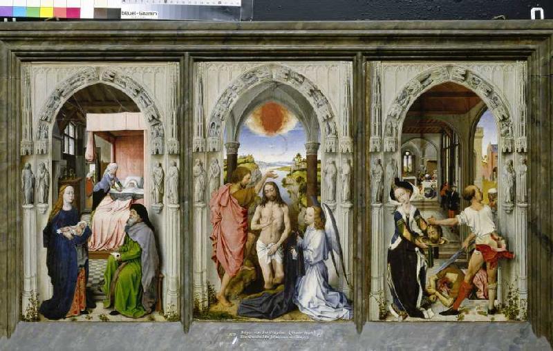 Three-part altar with scenes from the history Johannes d.Täufers. from Rogier van der Weyden (successors)