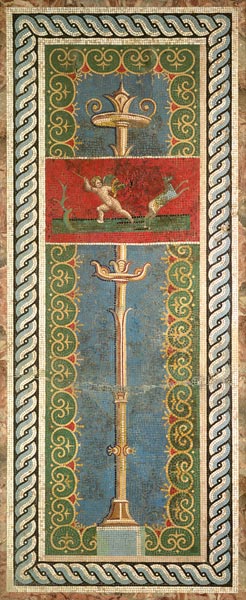Candelabra with ornamental motif (mosaic) from Roman
