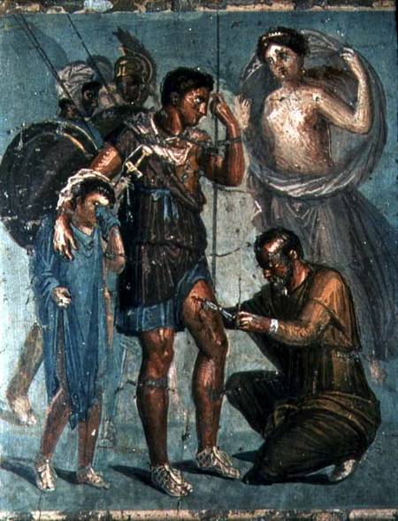 Aeneas injured, from Pompeii from Roman