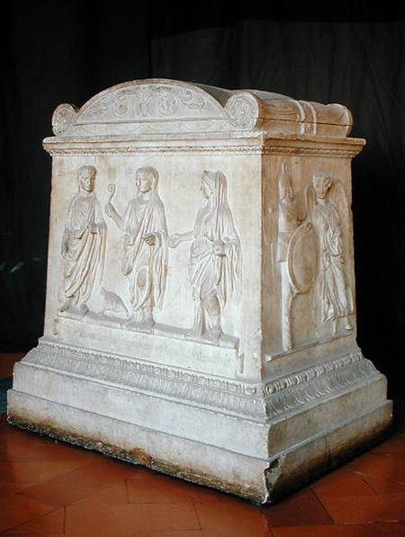 Altar dedicated to the lares of Augustus (63 BC-AD 14) from Roman