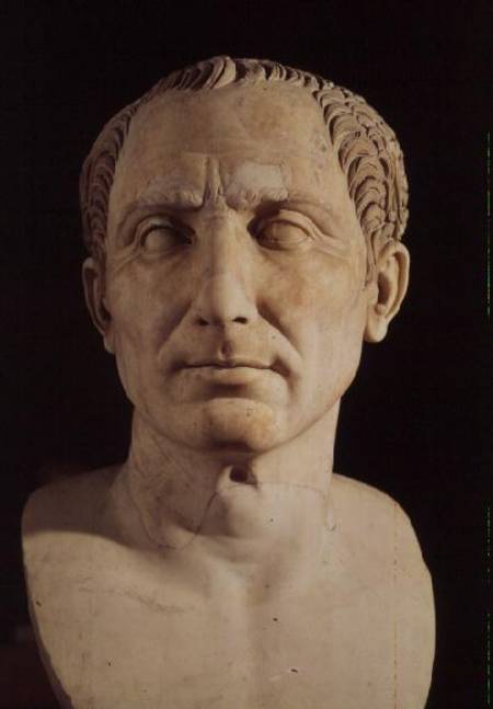 Bust of Julius Caesar (100-44 BC) - Roman as art print or ...