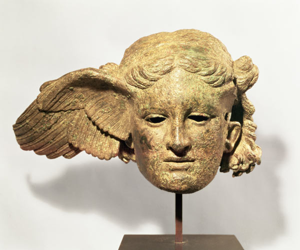 Head of Hypnos, or Sleep, 1st-2nd century AD copy of a Hellenistic original, found at Civitella d'Ar from Roman