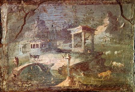 Idyllic Landscape, from Herculaneum from Roman