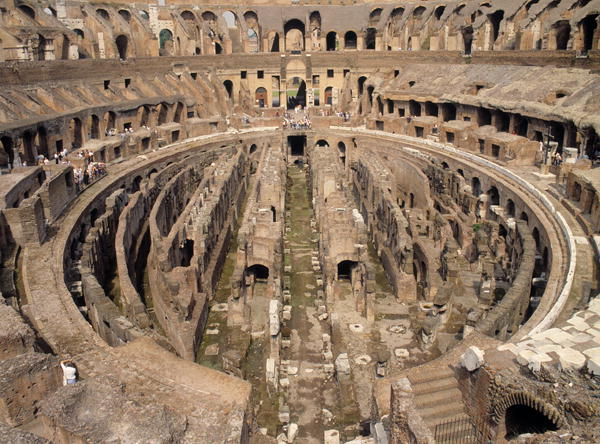 Interior of the Colosseum, built c.70-80 AD (photo)  from Roman