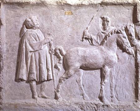 Relief depicting a horse market from Roman