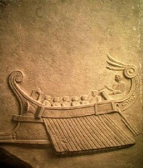 Carved tablet depicting a trireme