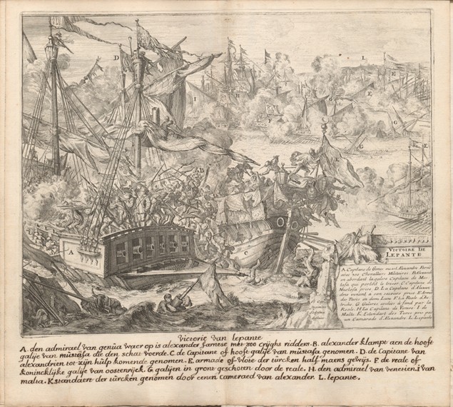 The Battle of Lepanto on 7 October 1571 from Romeyn de Hooghe