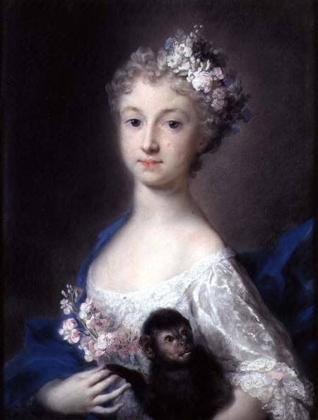 Girl holding a monkey from Rosalba Giovanna Carriera