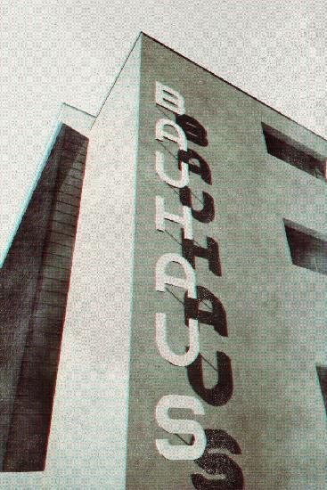Bauhaus Dessau architecture in vintage magazine style I