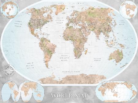 Classic world map in watercolor, Therese