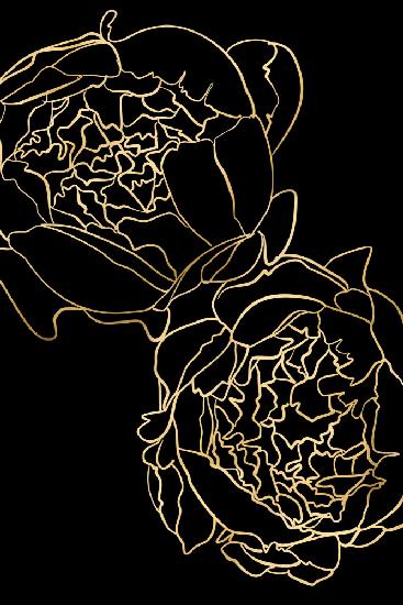 Sallys peonies in gold and black