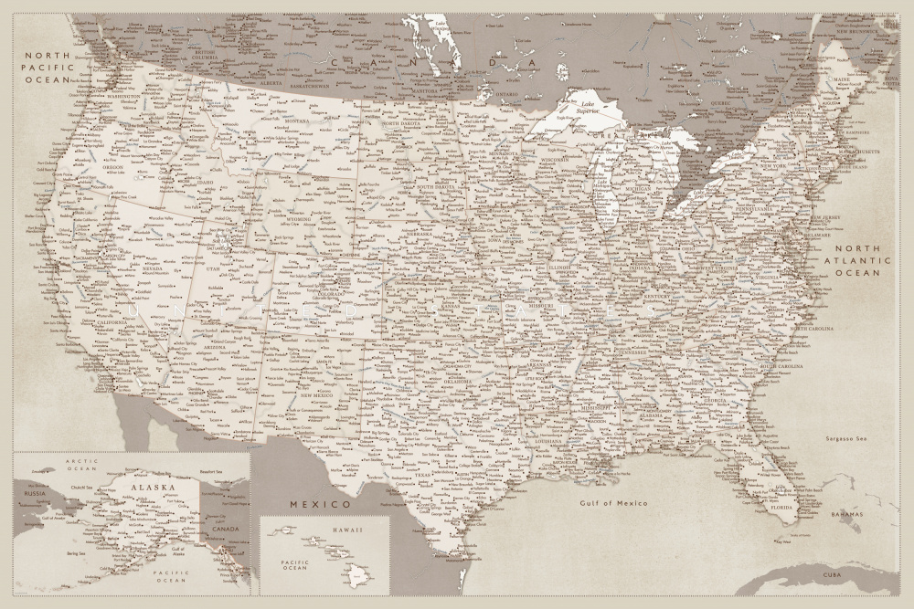 Highly detailed map of the United States, Gentry from Rosana Laiz Blursbyai