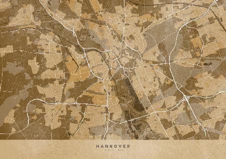 Sepia vintage map of Hannover Germany