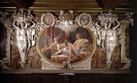 Danae, detail of decorative scheme in the Gallery of Francis I from Rosso Fiorentino