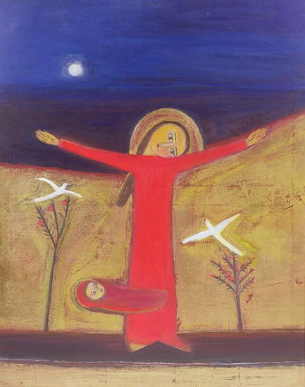 Mother and Child with Doves, 2002 (acrylic on canvas)  from Roya  Salari