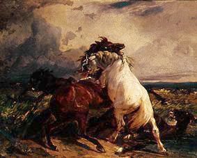 Fighting horses from Rudolf Koller