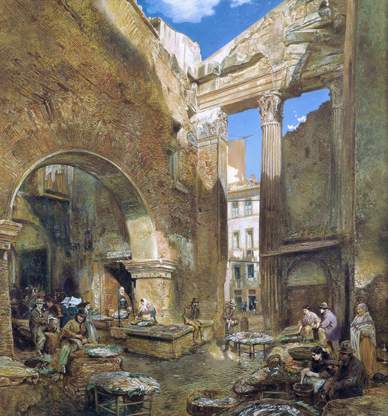 Der Fischmarkt in Rom from Rudolf von Alt