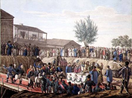 The Laying of the First Stone of the Customs House at Mohiloff in 1820 from Russian School