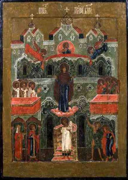 The Pokrov (Intercession of the Mother of God) from Russian School
