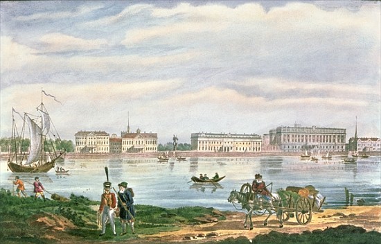 The Marble Palace and the Neva Embankment in St. Petersburg from Russian School