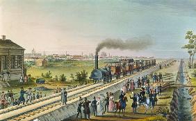 Die Eröffnung der Eisenbahn von St. Petersburg nach Pawlowsk