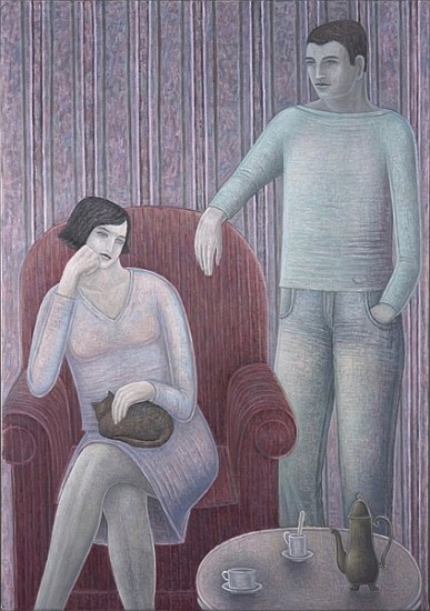 Couple with Cat, 2008 (oil on canvas)  from Ruth  Addinall
