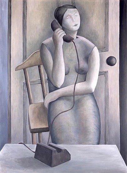 Woman on Phone, 1995 (oil on board)  from Ruth  Addinall