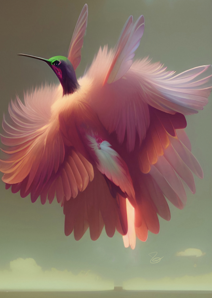 Humming Bird with Pink Wings from Ruth Day