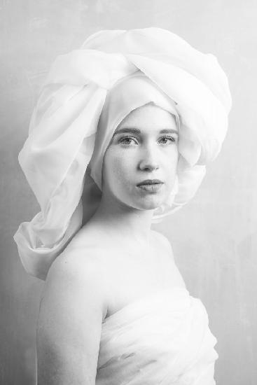 portrait of young woman with turban