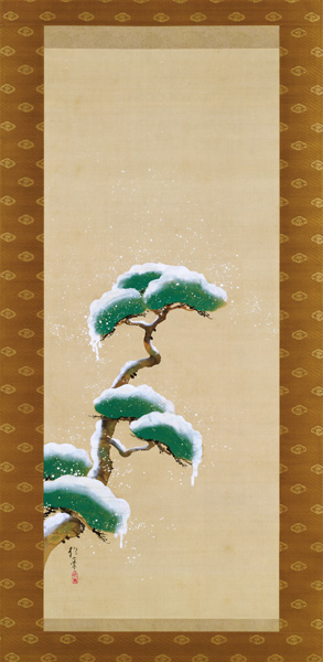 Hanging Scroll Depicting A Snow Clad Pine, from A Triptych of the Three Seasons, Japanese, early 19t from Sakai Hoitsu