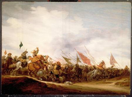 A Battle Scene from Salomon van Ruisdael or Ruysdael